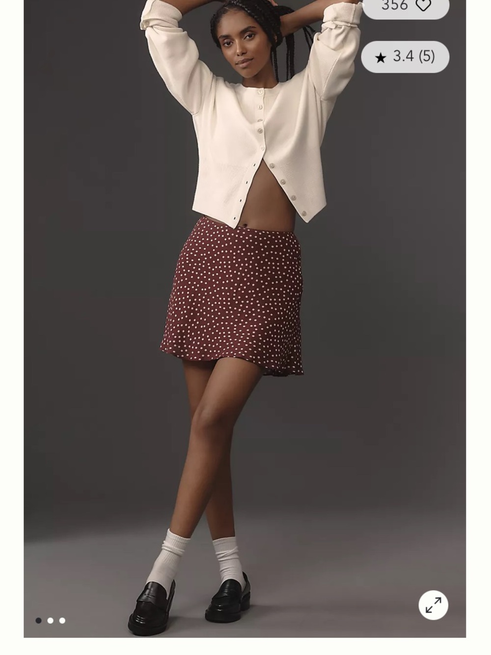 Reformation Burgundy Polka Dot Mini Skirt ISO NOT FOT SALE